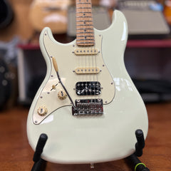 JET Guitars JS-400 OW LH Solidbody Strat-Style Guitar - Left Handed Olympic White HSS, Roasted Maple Neck